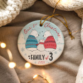 Our First Christmas as a Family of 3 Polar Bears Keramik Ornament