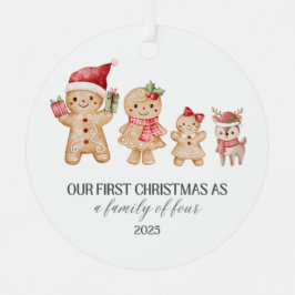 Our First Christmas as a Family of Four  Ornament Aus Metall