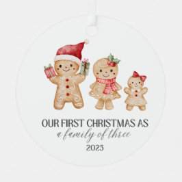 Our First Christmas as a Family of Three Ornament Aus Metall