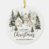 Our First Christmas as Grandparents Forest Trees Keramik Ornament (Vorne)