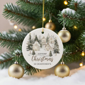 Our First Christmas as Grandparents Forest Trees Keramik Ornament