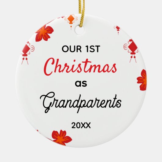 Our First Christmas as Grandparents Keramik Ornament (Vorne)