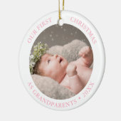 Our First Christmas as Grandparents Modern Photo Keramik Ornament (Links)