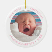 Our First Christmas as Grandparents Modern Photo Keramik Ornament (Hinten)