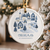 Our first Christmas as Grandparents Village Navy Keramik Ornament