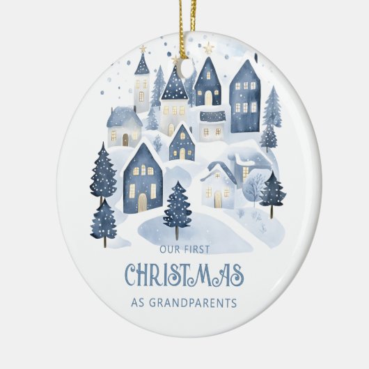 Our first Christmas as Grandparents Village Navy Keramik Ornament (Links)