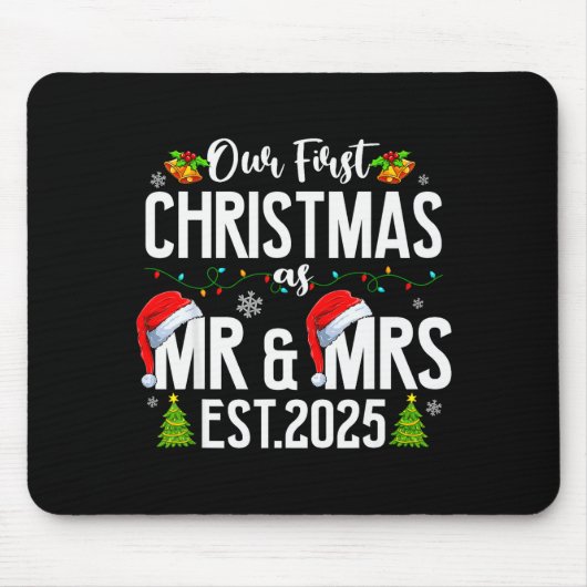 Our First Christmas As Mr &amp; Mrs 2025 Married C Mousepad (Vorne)