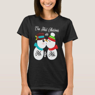 Our First Christmas as Mr and Mrs 2022 Snowman Pjs T-Shirt
