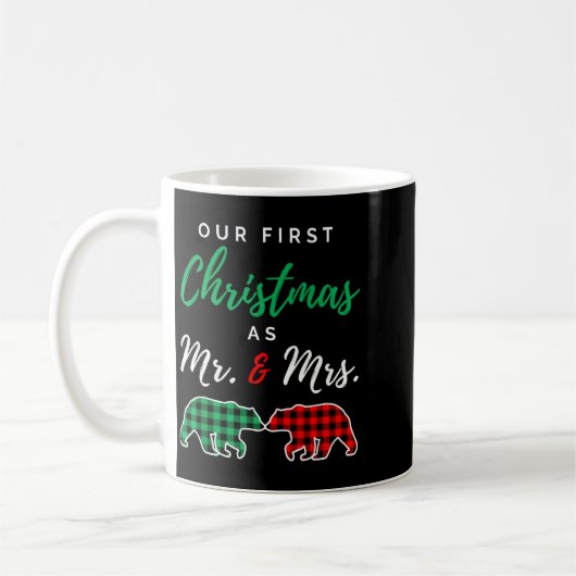Our First Christmas As Mr. And Mrs. Buffalo Plaid Kaffeetasse (Links)