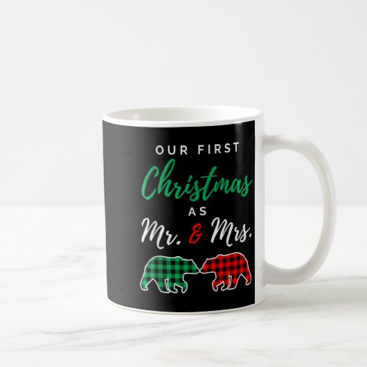Our First Christmas As Mr. And Mrs. Buffalo Plaid Kaffeetasse (Rechts)