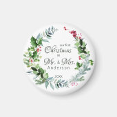 Our First Christmas as Mr and Mrs Modern Wreath Magnet (Vorne)
