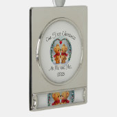 Our First Christmas as Mr. & Mrs. – 2025 Banner-Ornament Silber (Rechts)