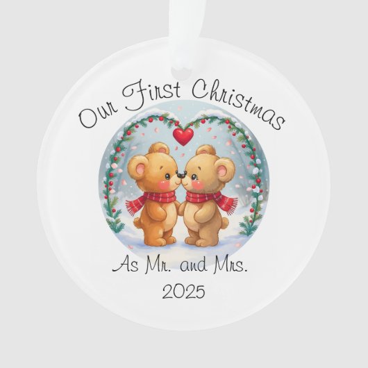 Our First Christmas as Mr. & Mrs. – 2025 Ornament (Vorderseite)