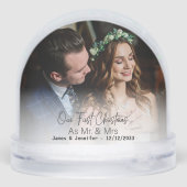 Our First Christmas As Mr & Mrs with Custom Photo Schneekugeln (Rückseite)
