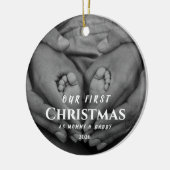 Our First Christmas as Parents Black White Keramik Ornament (Links)