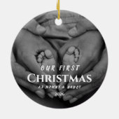Our First Christmas as Parents Black White Keramik Ornament (Hinten)