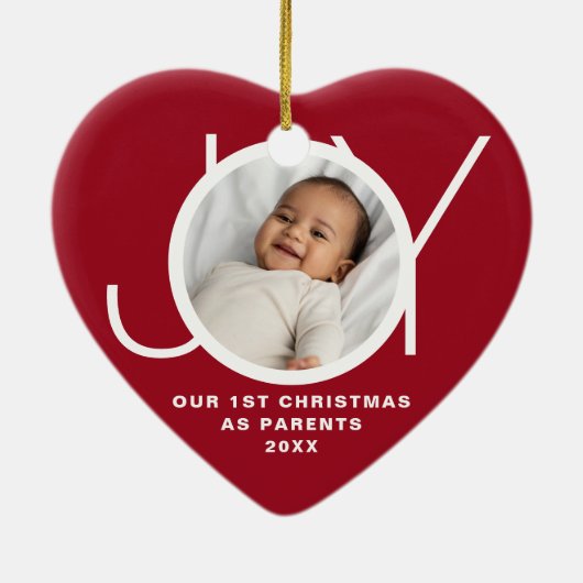 Our First Christmas As Parents Photo Red Keramik Ornament (Hinten)