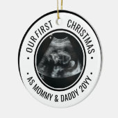 Our First Christmas as Parents Ultrasound Keramik Ornament (Links)