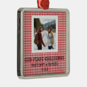 Our First Christmas Couple Ornament Aus Metall (Rechts)