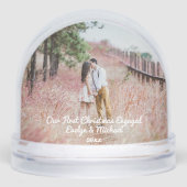 Our First Christmas Couple Photo Schneekugeln (Vorderseite)