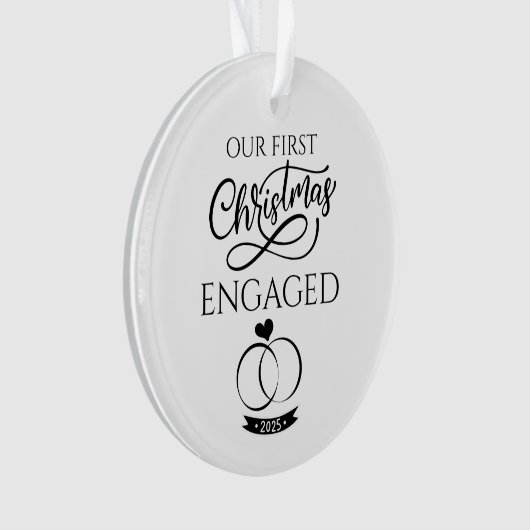 Our First Christmas Engaged 2025 Engagement Ornament (Vorderseite)