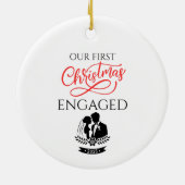 Our First Christmas Engaged 2025 Keramik Ornament (Hinten)