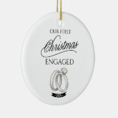 Our First Christmas Engaged 2025 Keramik Ornament (Rechts)