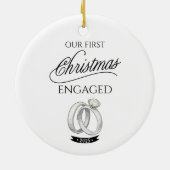 Our First Christmas Engaged 2025 Keramik Ornament (Hinten)