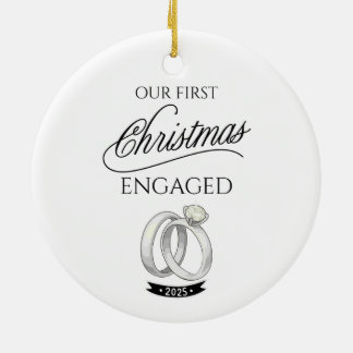 Our First Christmas Engaged 2025 Keramik Ornament