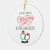 Our First Christmas Engaged 2025 Keramik Ornament (Links)