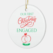 Our First Christmas Engaged 2025 Keramik Ornament (Links)