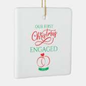 Our First Christmas Engaged 2025 Keramikornament (Rechts)