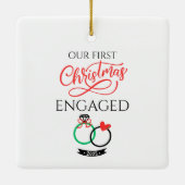 Our First Christmas Engaged 2025 Keramikornament (Rückseite)