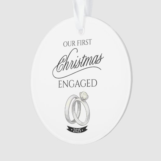 Our First Christmas Engaged 2025 Ornament (Vorderseite)
