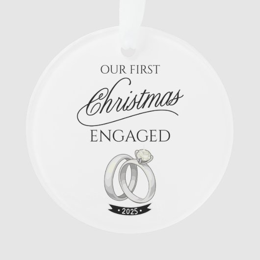 Our First Christmas Engaged 2025 Ornament (Vorderseite)