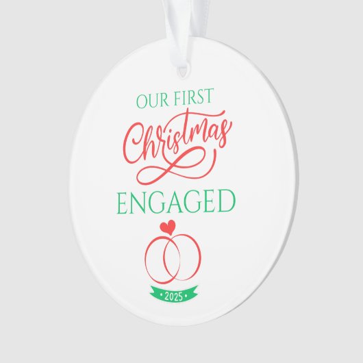 Our First Christmas Engaged 2025 Ornament (Vorderseite)
