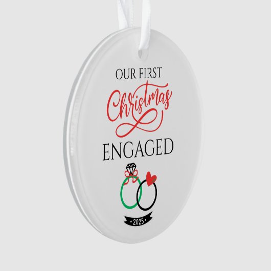 Our First Christmas Engaged 2025 Ornament (Vorderseite)