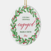 Our First Christmas Engaged Personalized Keramik Ornament (Rechts)