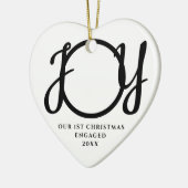 Our First Christmas Engaged Photo Heart-Shaped Keramik Ornament (Links)