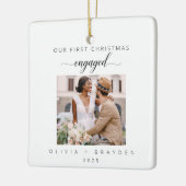 Our First Christmas Engaged Photo Holiday Keramikornament (Links)
