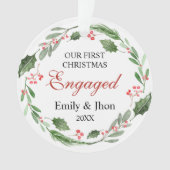 Our First Christmas Engaged wreath ornament (Vorderseite)