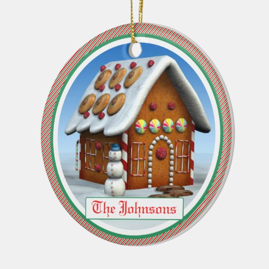 Our First Christmas in New Home Gingerbread House Keramikornament (Links)