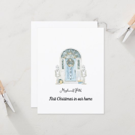 Our First Christmas in Our New Home Card (Vorderseite/Rückseite Beispiel)