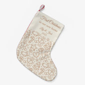 Our First Christmas In Our New Home Cute Print Kleiner Weihnachtsstrumpf (Vorderansicht (hängend))