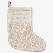 Our First Christmas In Our New Home Cute Print Kleiner Weihnachtsstrumpf (Vorderseite)