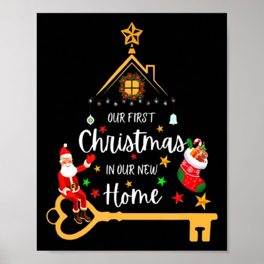 Our First Christmas In Our New Home Xmas Poster (Vorne)