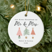 Our First Christmas Married Custom Couple Name Keramik Ornament
