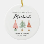 Our First Christmas Married Custom Couple Name Keramik Ornament (Vorne)