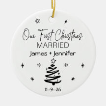 Our First Christmas Married Custom Names & Foto