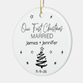 Our First Christmas Married Custom Names & Foto Keramik Ornament (Links)